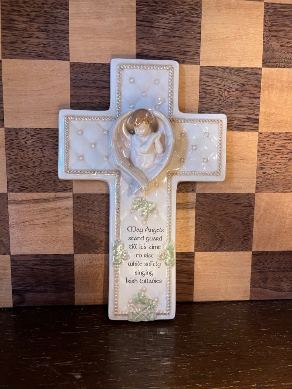 Child Irish Cross with Prayer and Angel